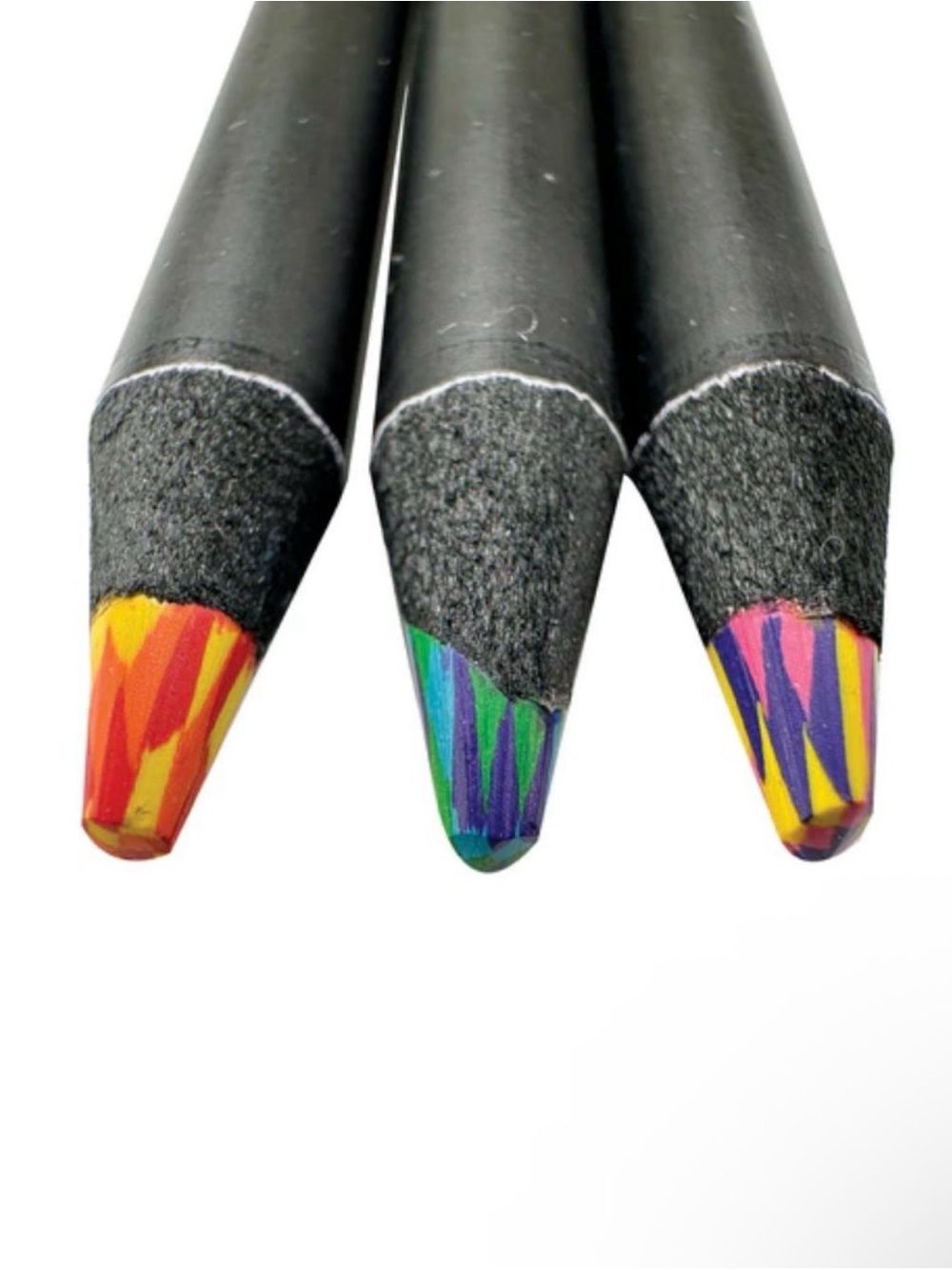 Multicolor Tip Black Barrel Art Rainbow Color Pencil- Burning Man eco favor